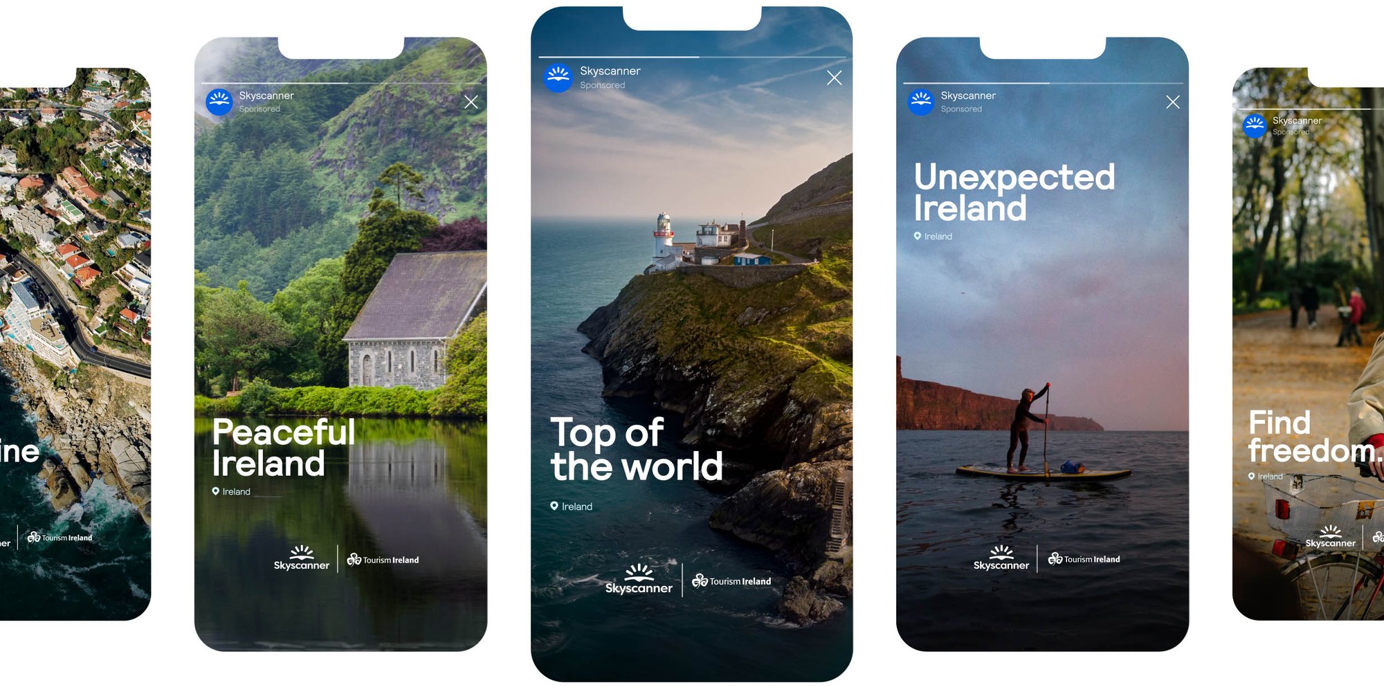 Instagram story mockup featuring shots of Ireland